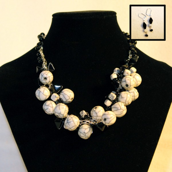 Crackle Necklace & Earring Set