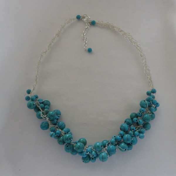 Turquoise Blue Howlite Necklace & Earring Set