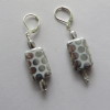 Silver and Milky White Earrings