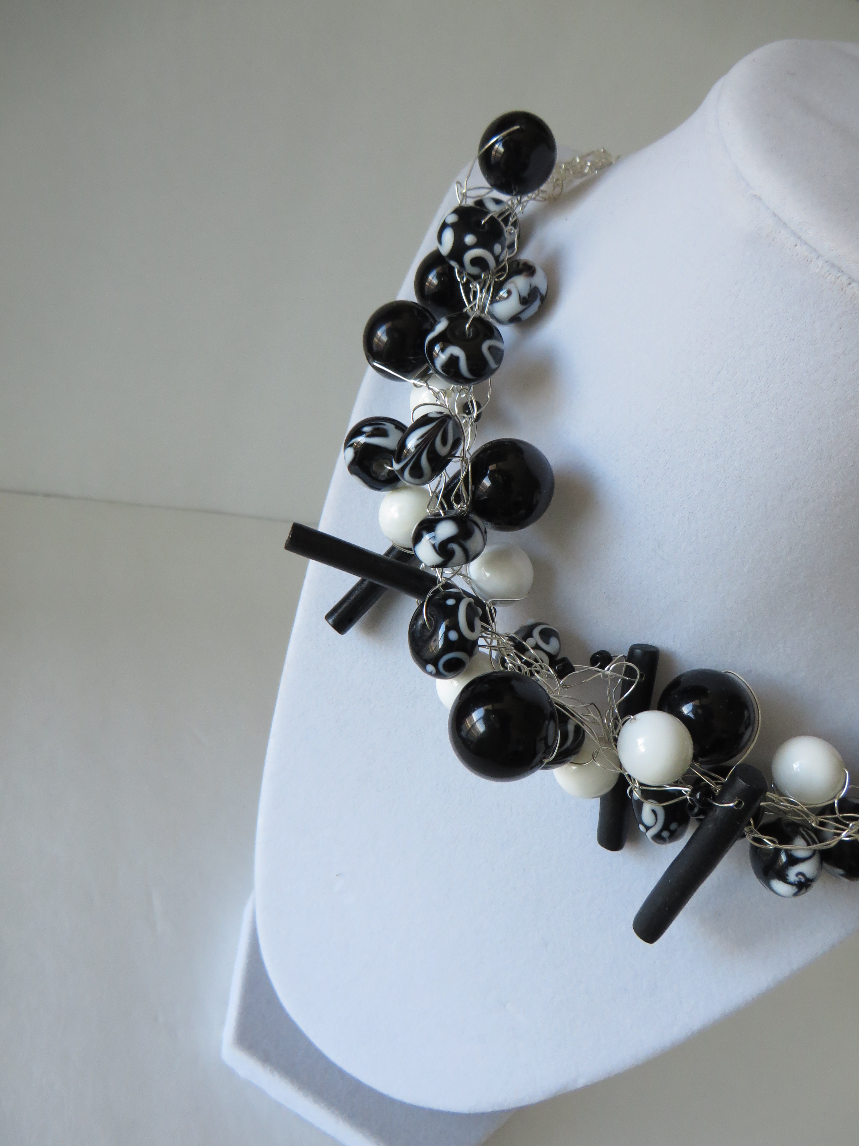 Bold Black and White Necklace | Janell Jewellry